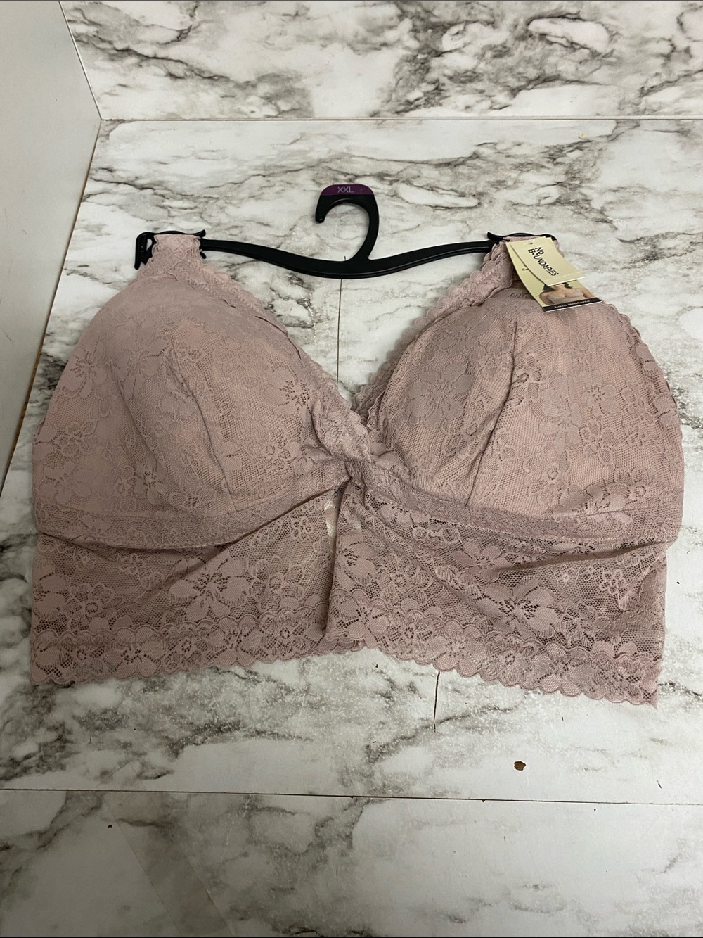 No Boundaries Lace Longline Bralette - Blush Pink